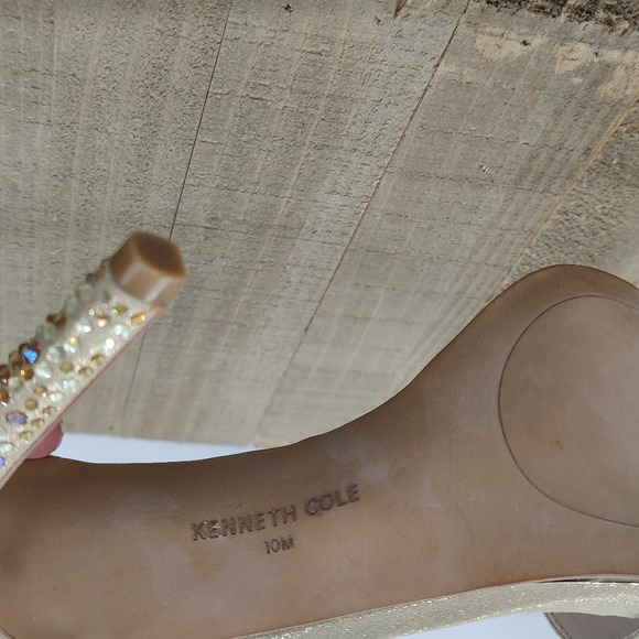 Kenneth Cole Gold Strappy Heels / Blinged Out / Size 10 - Picture 7 of 7